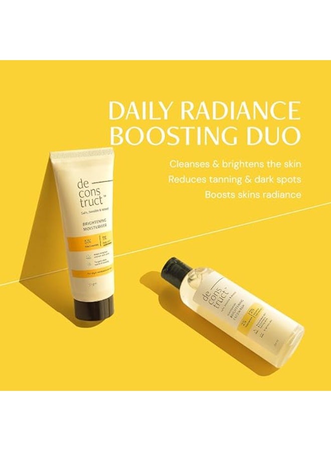 Deconstruct Daily Radiance Boosting Duo- Brightening Face Wash (100ml) + Brightening Face Moisturiser (50 g) | For Glowing and Radiant Skin | Anti Pigmentation Duo | Pack of 2 - Image 2